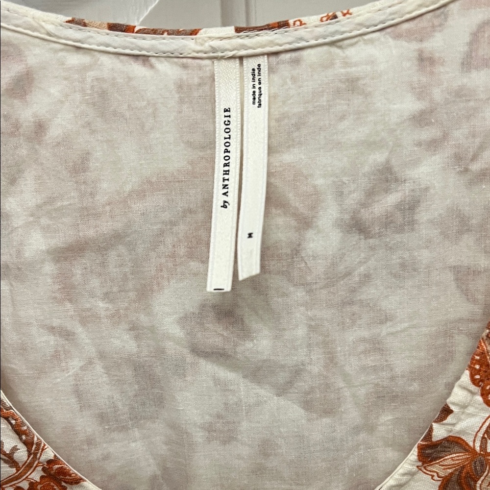 Anthropologie Puff-Sleeve Paisley Top M - Picture 5 of 10